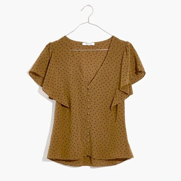 Madewell Brown Polka Dot Blouse - Picture 4 of 8